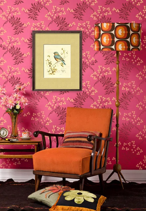 Berry Romantic Floral Stencil