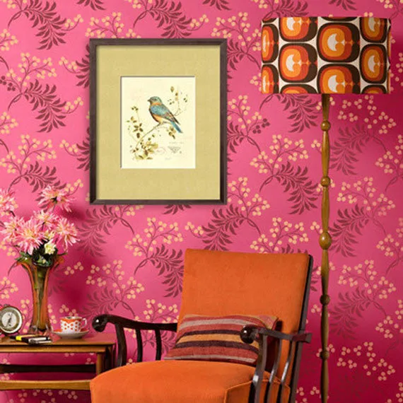 Berry Romantic Floral Stencil