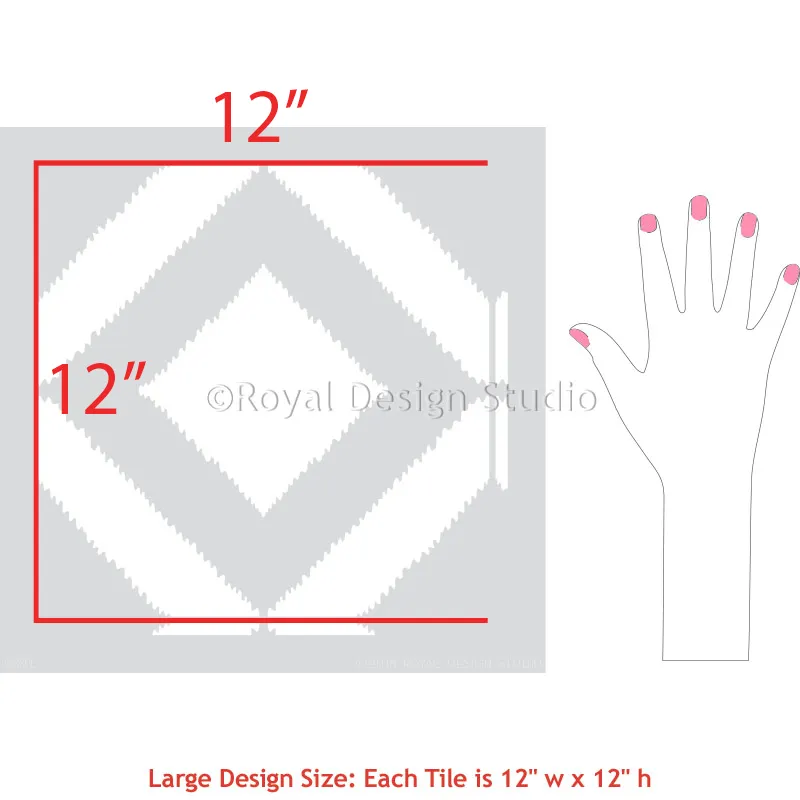 Bird's Eye Ikat Tile Stencil