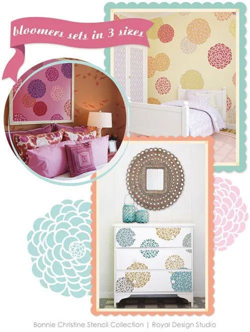 Bloomers Furniture Stencil Set