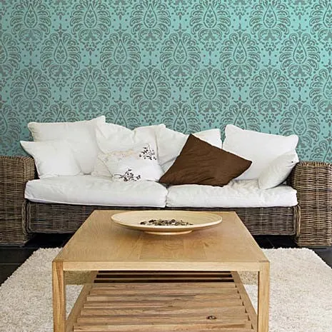 Bombay Paisley Damask Wall Stencil