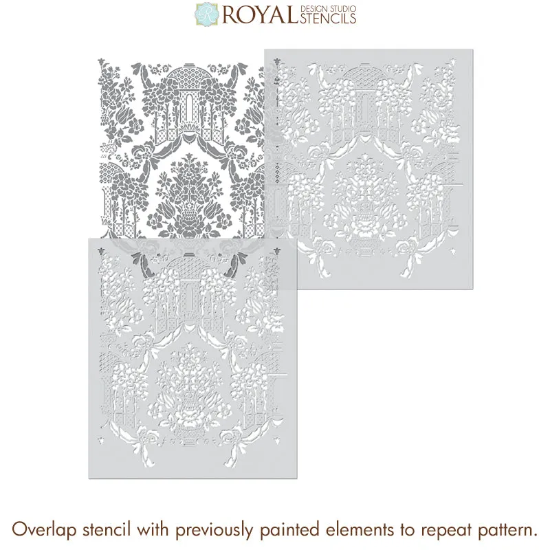 Brighton Manor Damask Wall Stencil