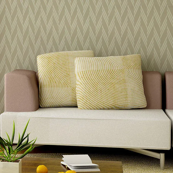 Broken Braid Herringbone Raven   Lily Wall Stencil