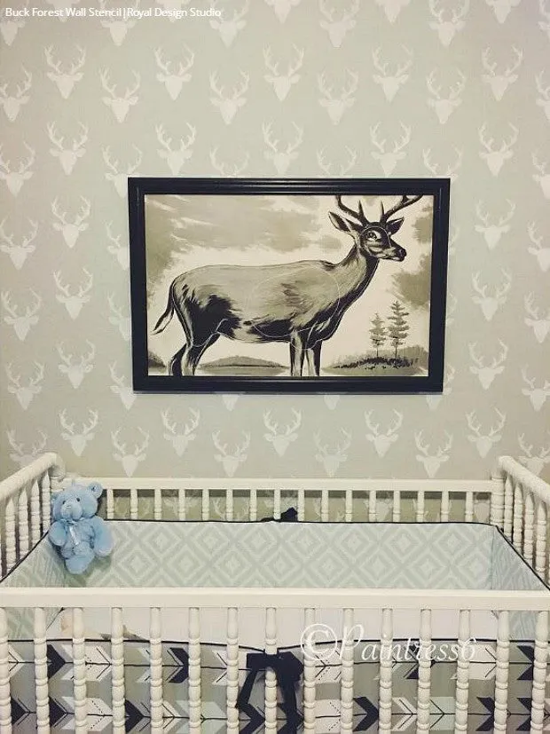 Buck Forest Bonnie Christine Wall Stencil
