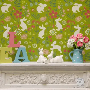 Bunny Hop Wall Stencil