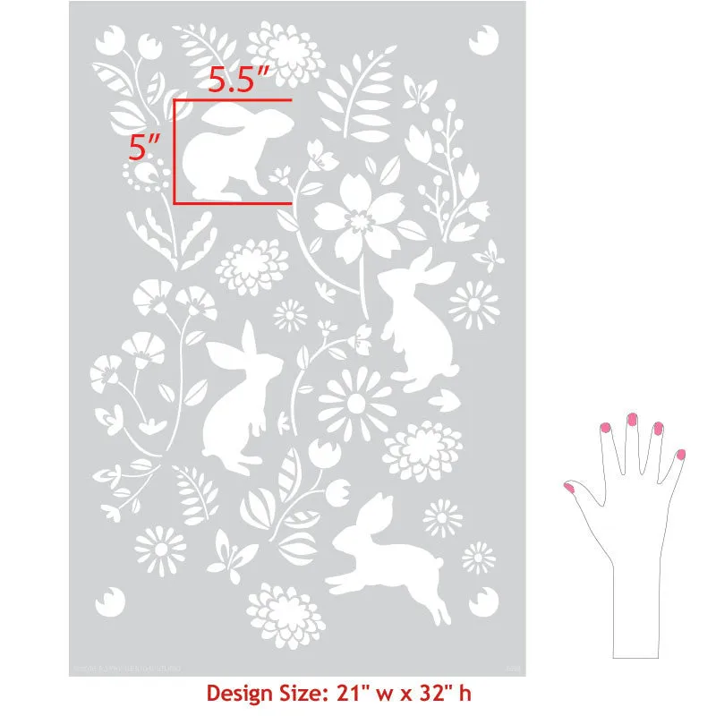 Bunny Hop Wall Stencil