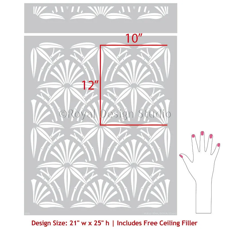 Cabana Bamboo Allover Wall Stencil