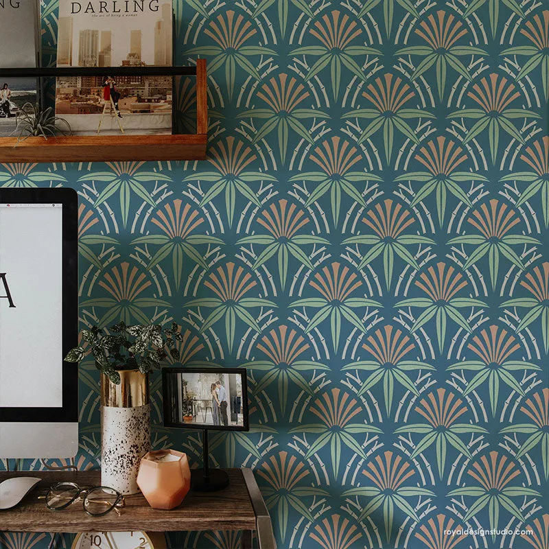 Cabana Bamboo Allover Wall Stencil
