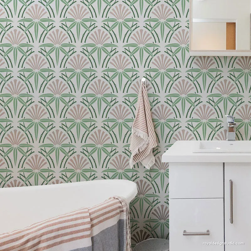 Cabana Bamboo Allover Wall Stencil