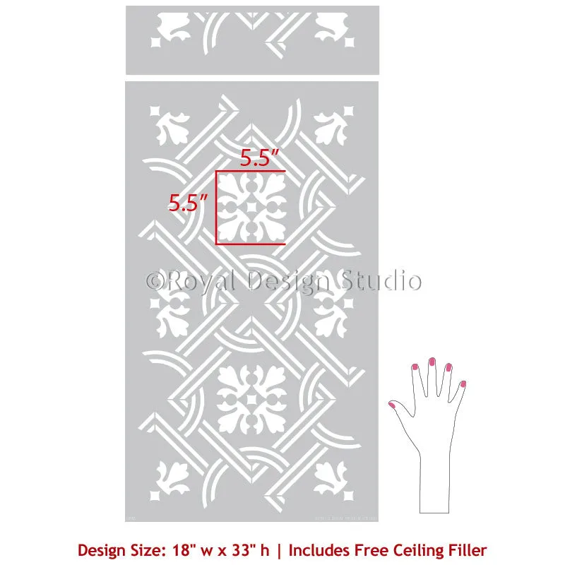 Caitlin Allover Tile Stencil