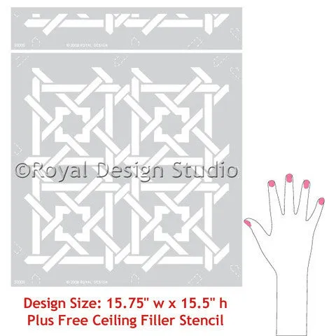 Camel Bone Weave Moroccan Stencil Small