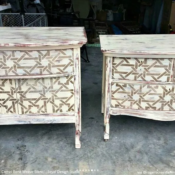 Camel Bone Weave Moroccan Stencil Small