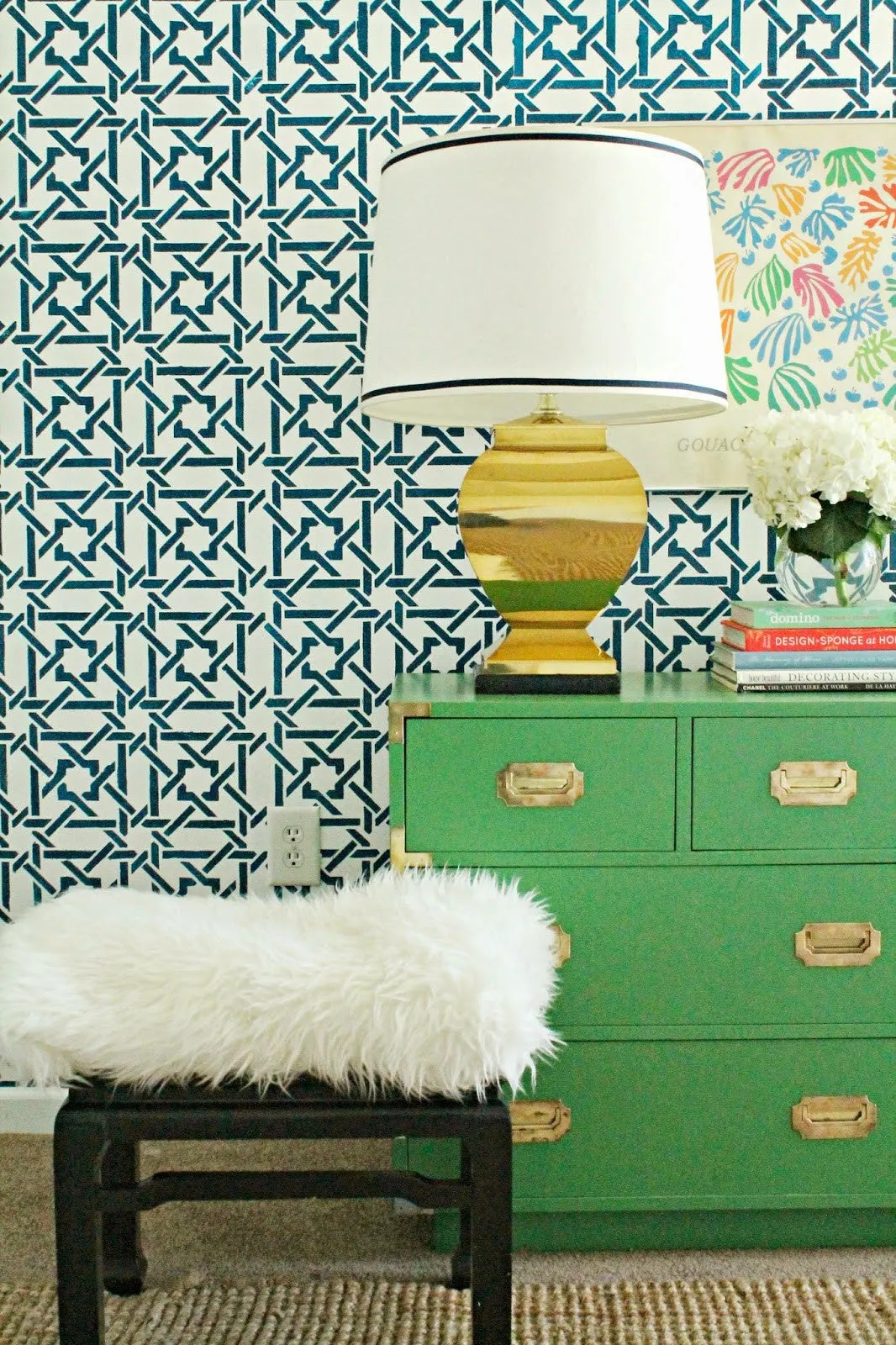 Camel Bone Weave Moroccan Stencil Small