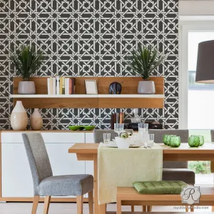 Camel Bone Weave Moroccan Stencil Small