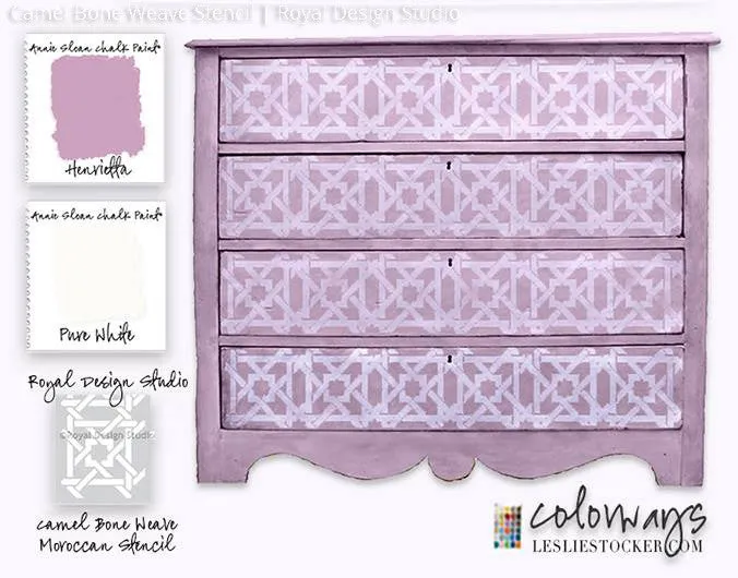 Camel Bone Weave Moroccan Stencil Small