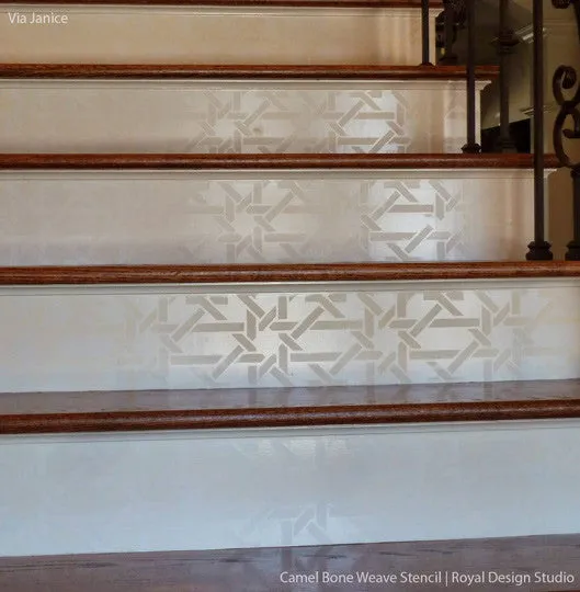 Camel Bone Weave Moroccan Stencil Small