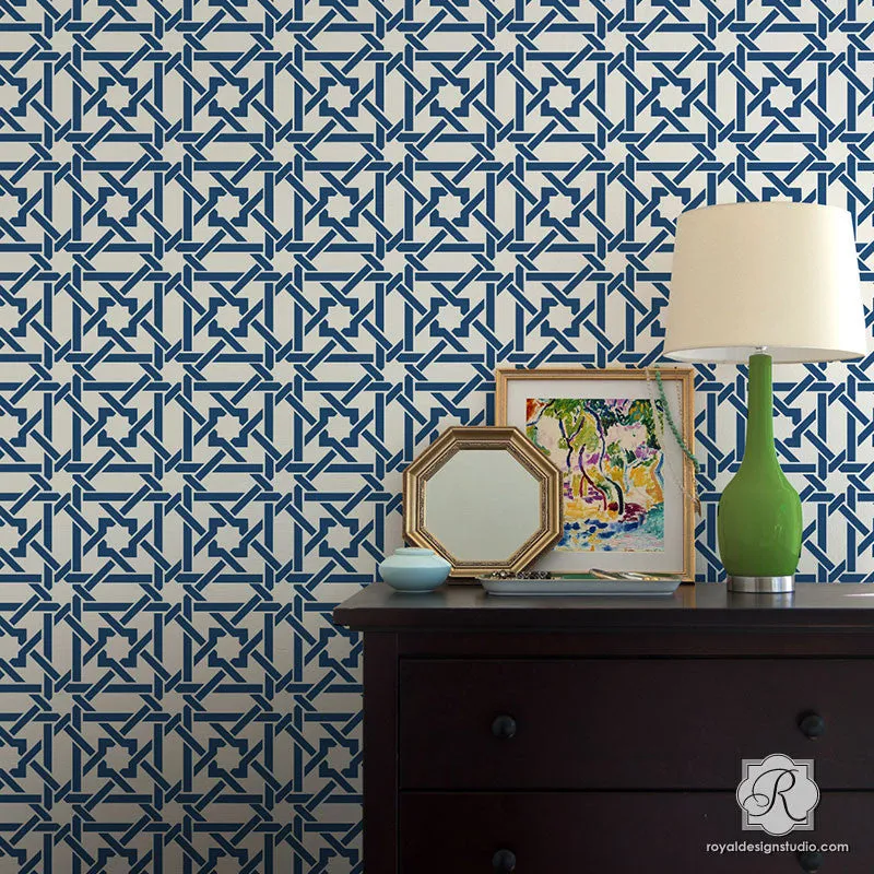 Camel Bone Weave Moroccan Stencil Small
