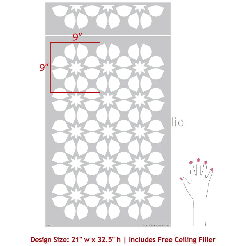 Cassis Floral Allover Stencil