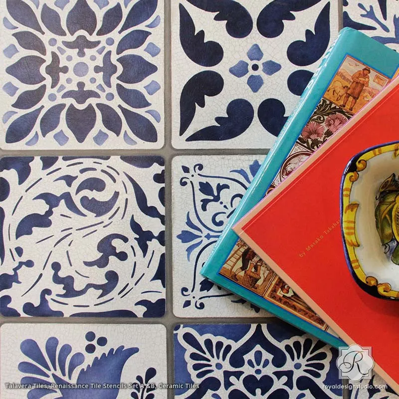 Ceramic Tiles Trompe L'oeil Stencil