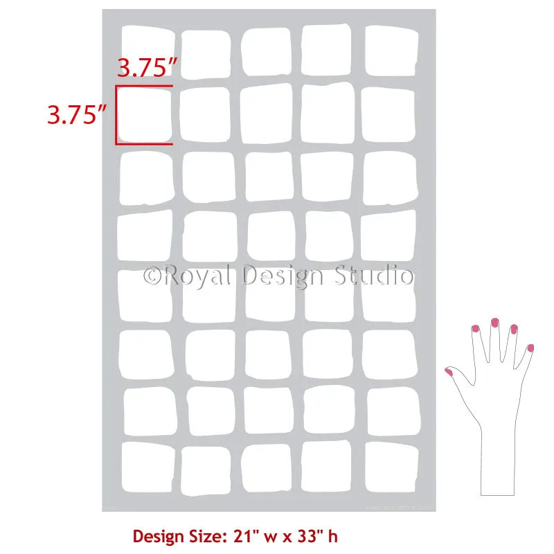 Checked Out Modern Wall Stencil
