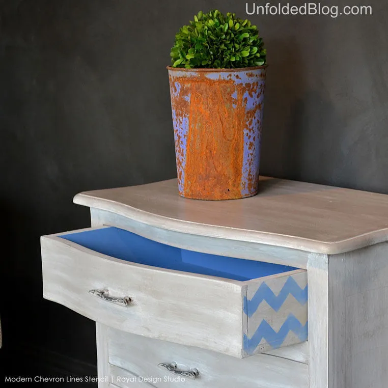Chevron Furniture Stencil