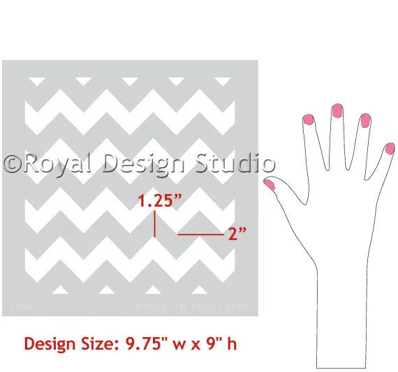 Chevron Furniture Stencil