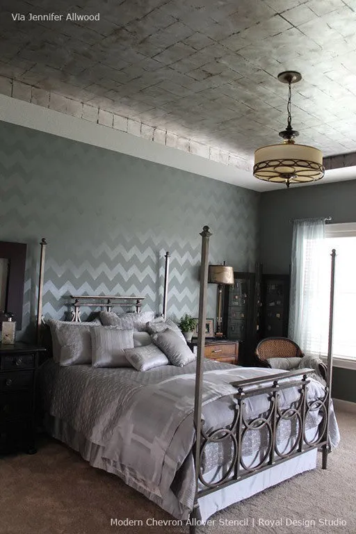 Chevron Furniture Stencil