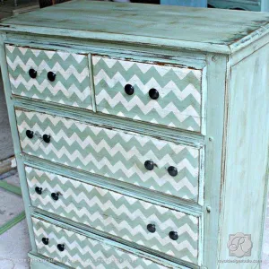 Chevron Furniture Stencil