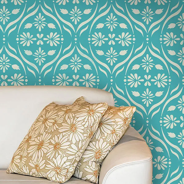 Chloe Floral Trellis Wall Stencil