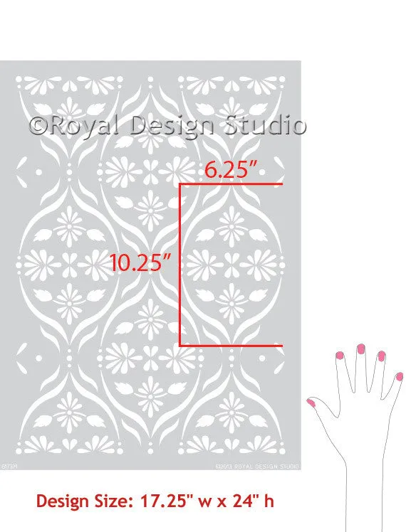 Chloe Floral Trellis Wall Stencil