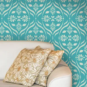 Chloe Floral Trellis Wall Stencil