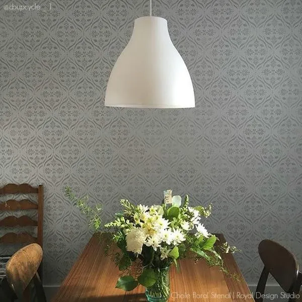 Chloe Floral Trellis Wall Stencil