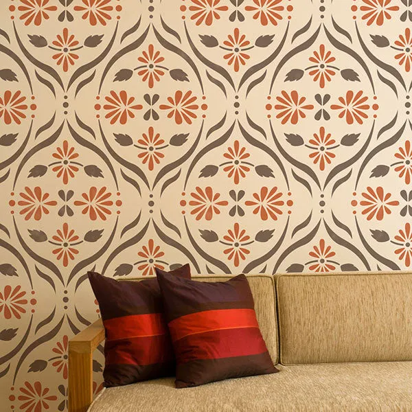 Chloe Floral Trellis Wall Stencil