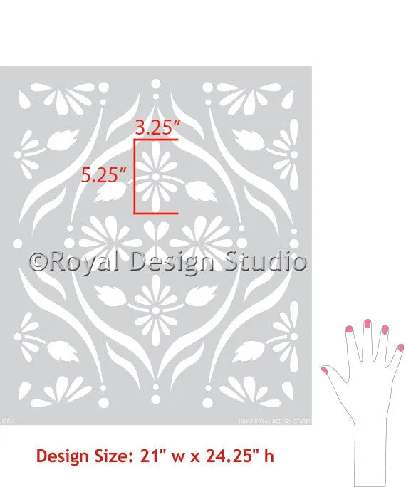 Chloe Floral Trellis Wall Stencil