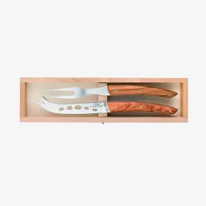 Claude Dozorme | Cheese Set in Shiny Olive Wood - Box of 2