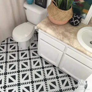 Concrete Quilt Tile Stencil