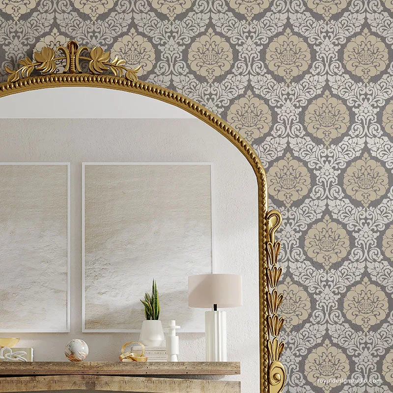 Constance Damask Wall Stencil