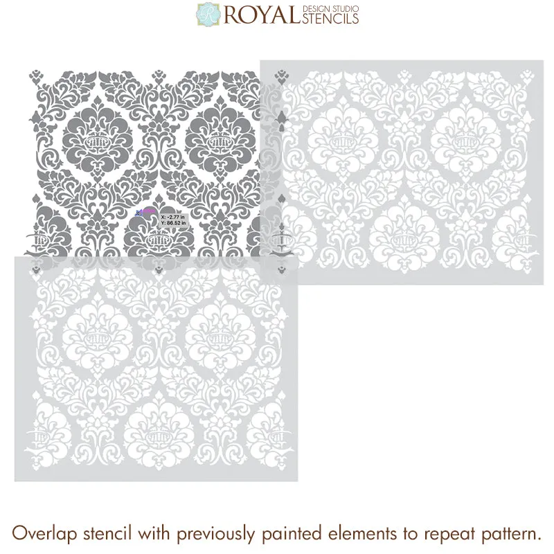 Constance Damask Wall Stencil
