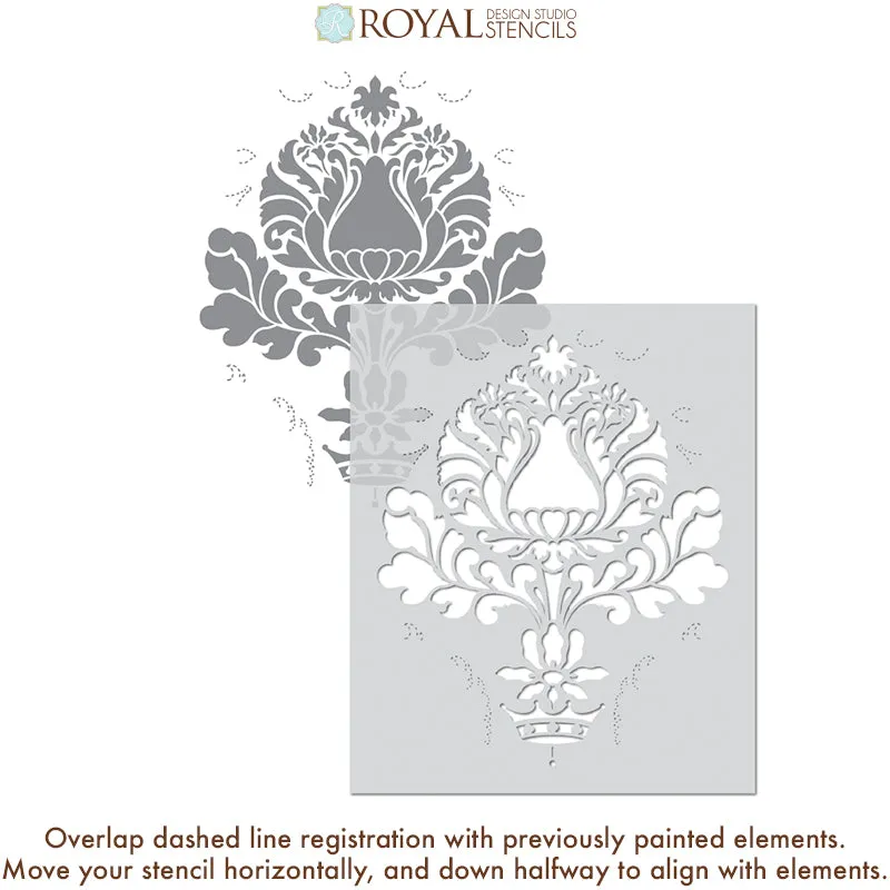 Corsini Damask Stencil