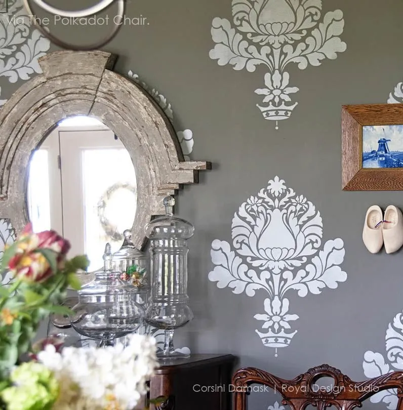 Corsini Damask Stencil