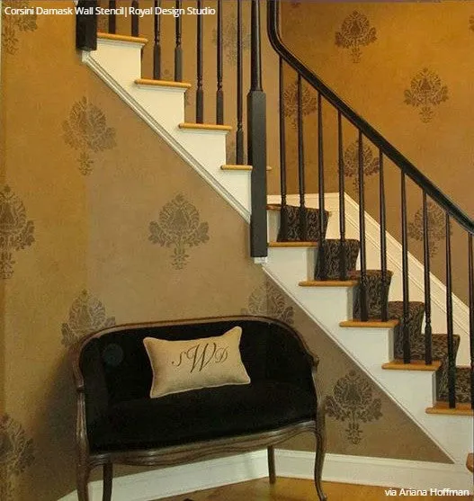 Corsini Damask Stencil