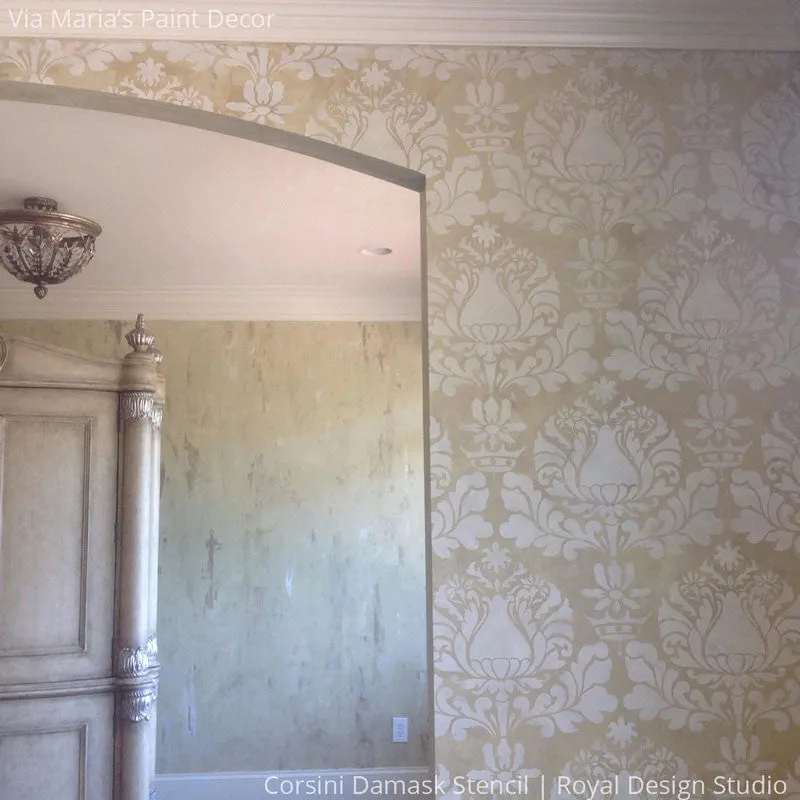 Corsini Damask Stencil