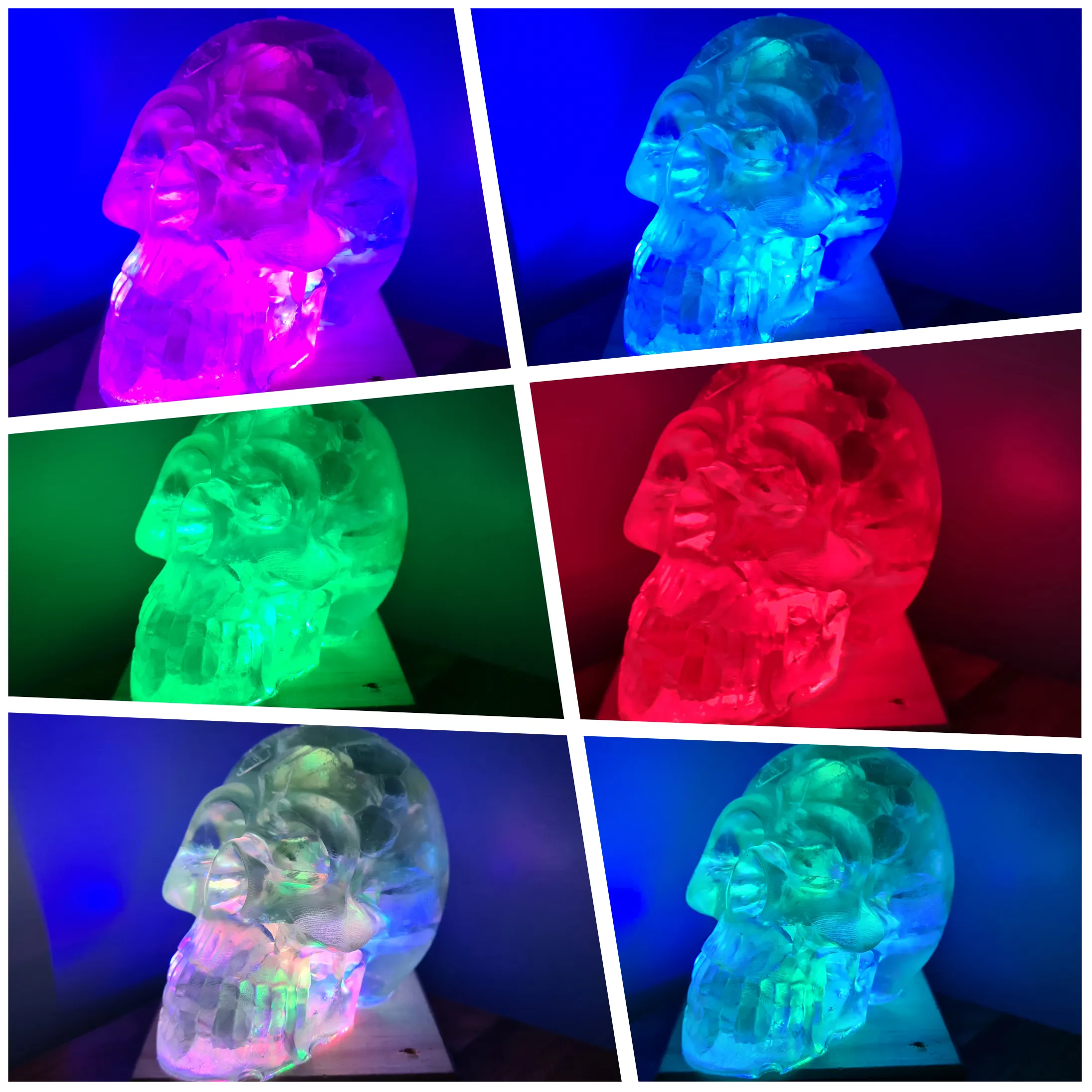 CRYSTAL RESIN SKULL MADE BY ME green flourite green calcite crystals