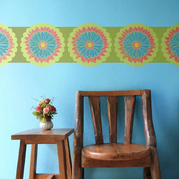 Daisy Dot Flower Wall Art Stencil Set