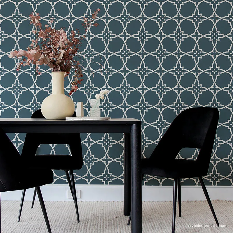 Darby Trellis Wall Stencil