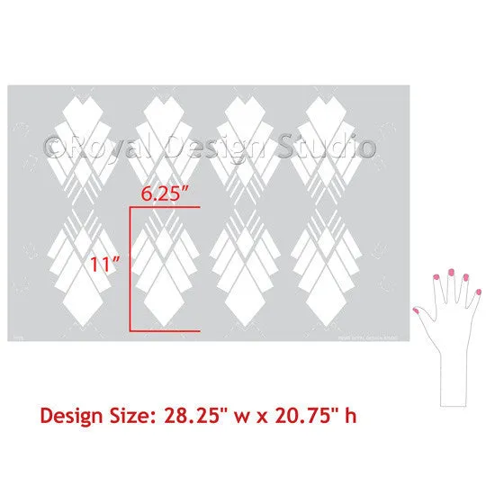 Deco Diamond Raven   Lily Stencil