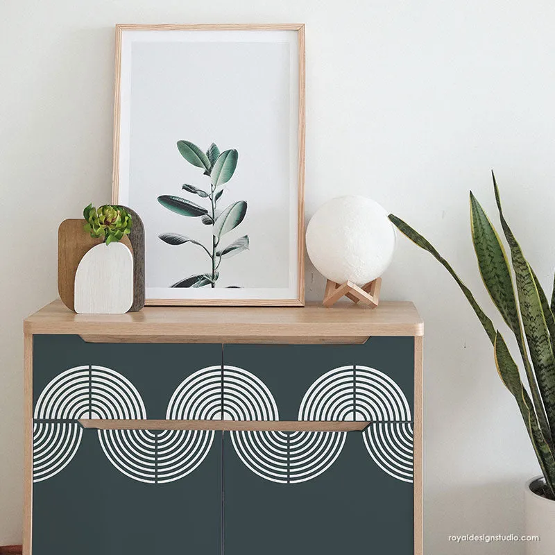 Deco Wave Wall Stencil