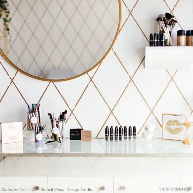 Diamond Trellis Wall Stencil