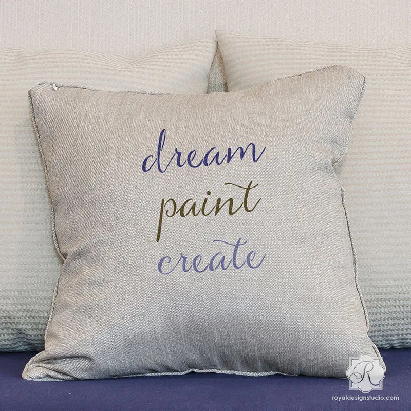 Dream, Paint, Create Script Stencil