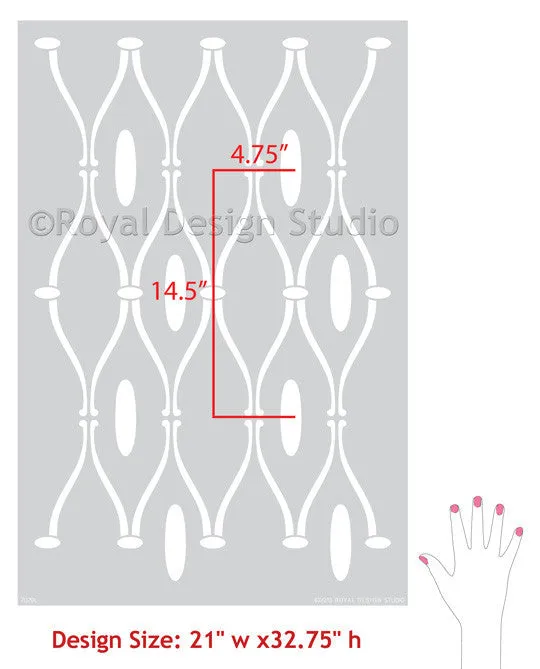 Elsabet Trellis Raven   Lily Wall Stencil